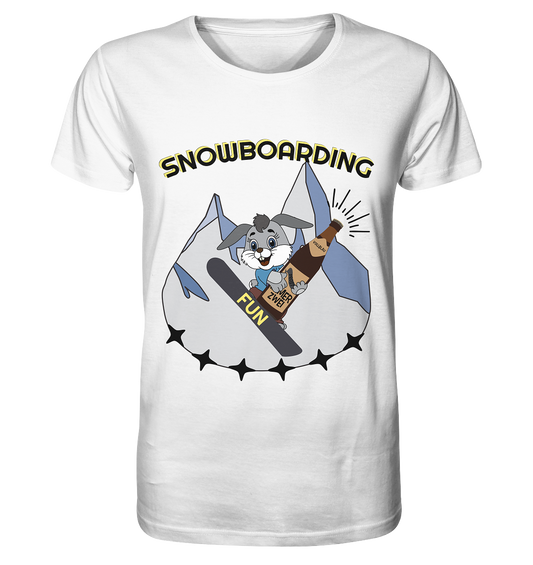 Snowboarding, Apres- Ski, Snowboard, Skihase und Bier - Organic Basic Shirt