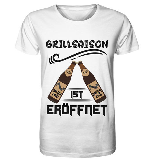 Grillsaison ist eröffnet, Grillen, Party, Feiern, Schwarzes Design - Organic Basic Shirt