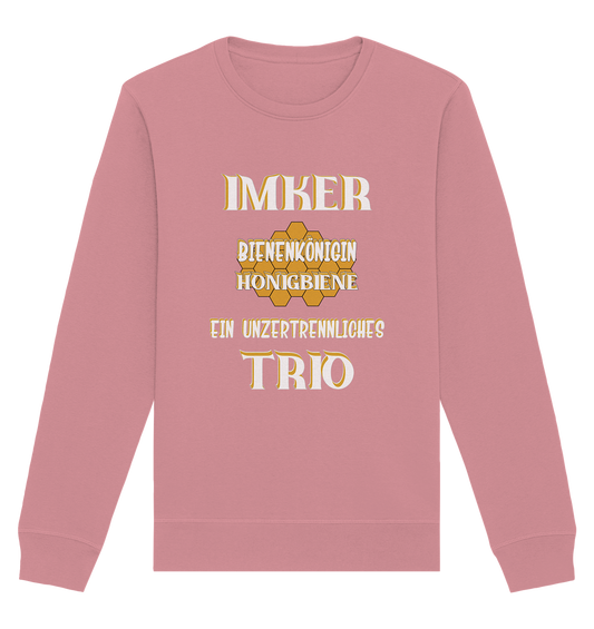 Imker- Bienenkönigin und Honigbiene, einTeam, Pfleger und Schützer von Bienen - Organic Basic Unisex Sweatshirt