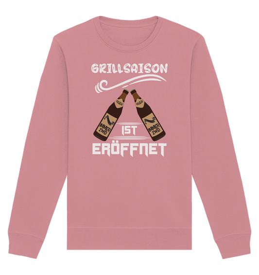 Grillsaison ist eröffnet, Grillen, Party, Feiern, Helles Design - Organic Basic Unisex Sweatshirt