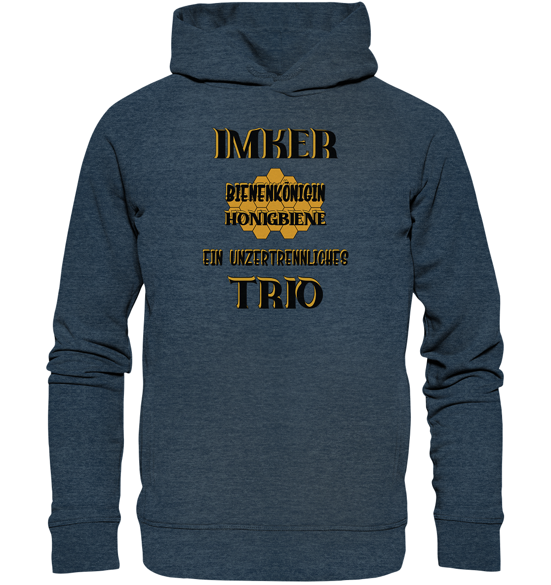 Imker- Bienenkönigin und Honigbiene einTeam, schwarzes Design - Organic Fashion Hoodie