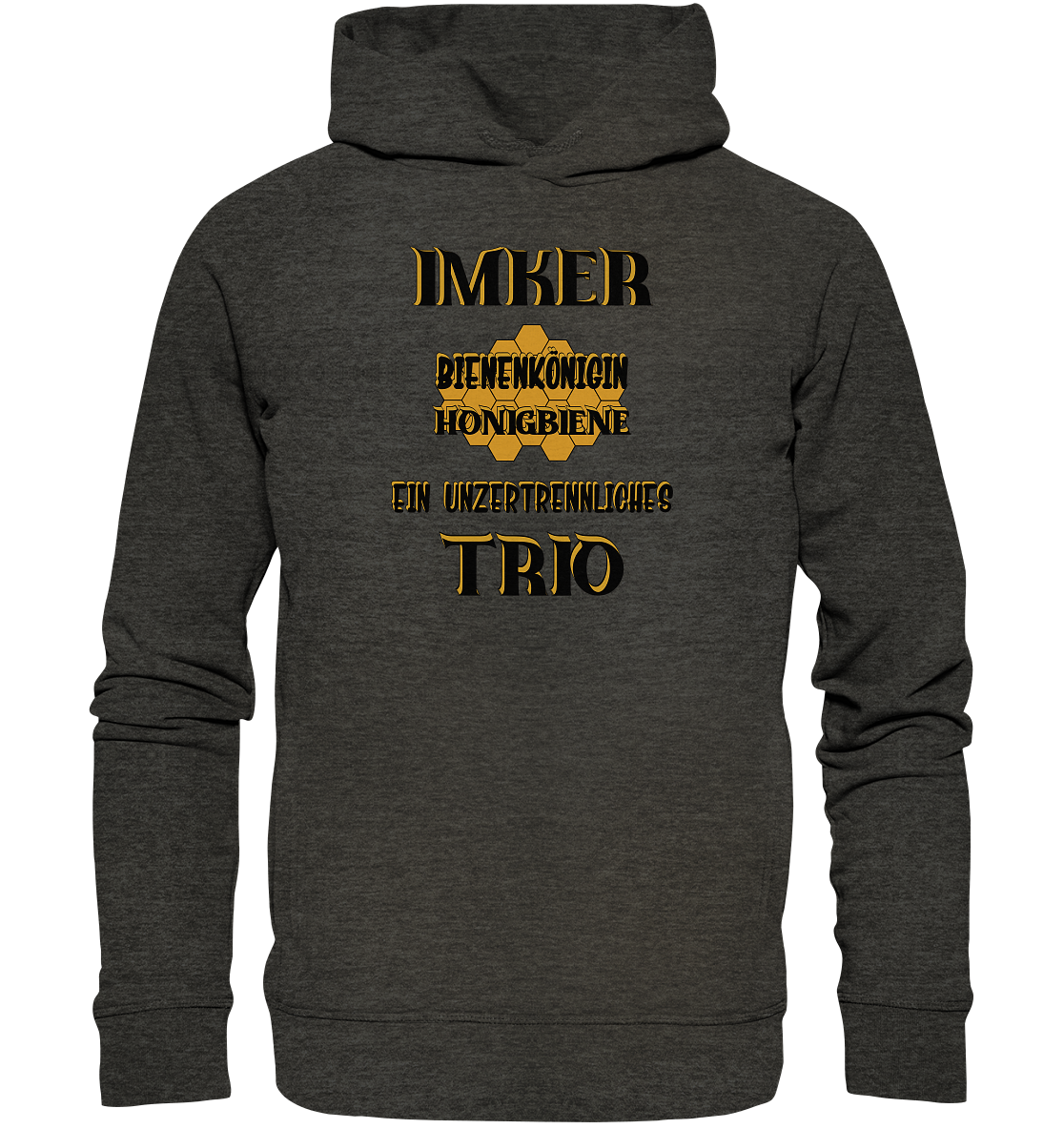 Imker- Bienenkönigin und Honigbiene einTeam, schwarzes Design - Organic Fashion Hoodie