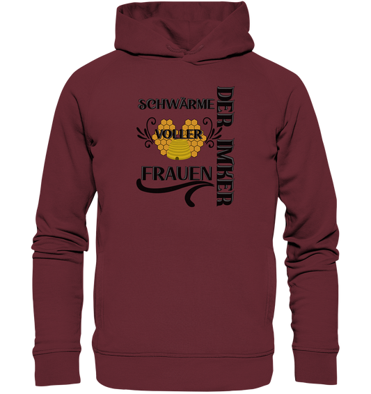 Der Imker, schwärme voller Frauen, Imkerei, Helden, schwarzes Design - Organic Fashion Hoodie