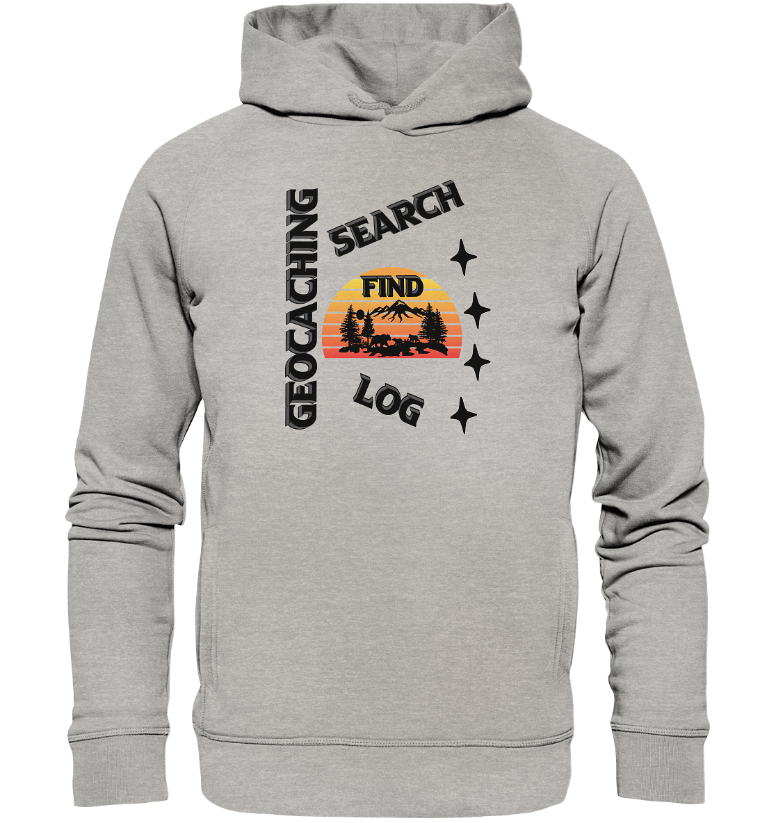 Geocaching, Suchen, Finden und Log, Geocache Schwarzes Design Mounten - Organic Fashion Hoodie