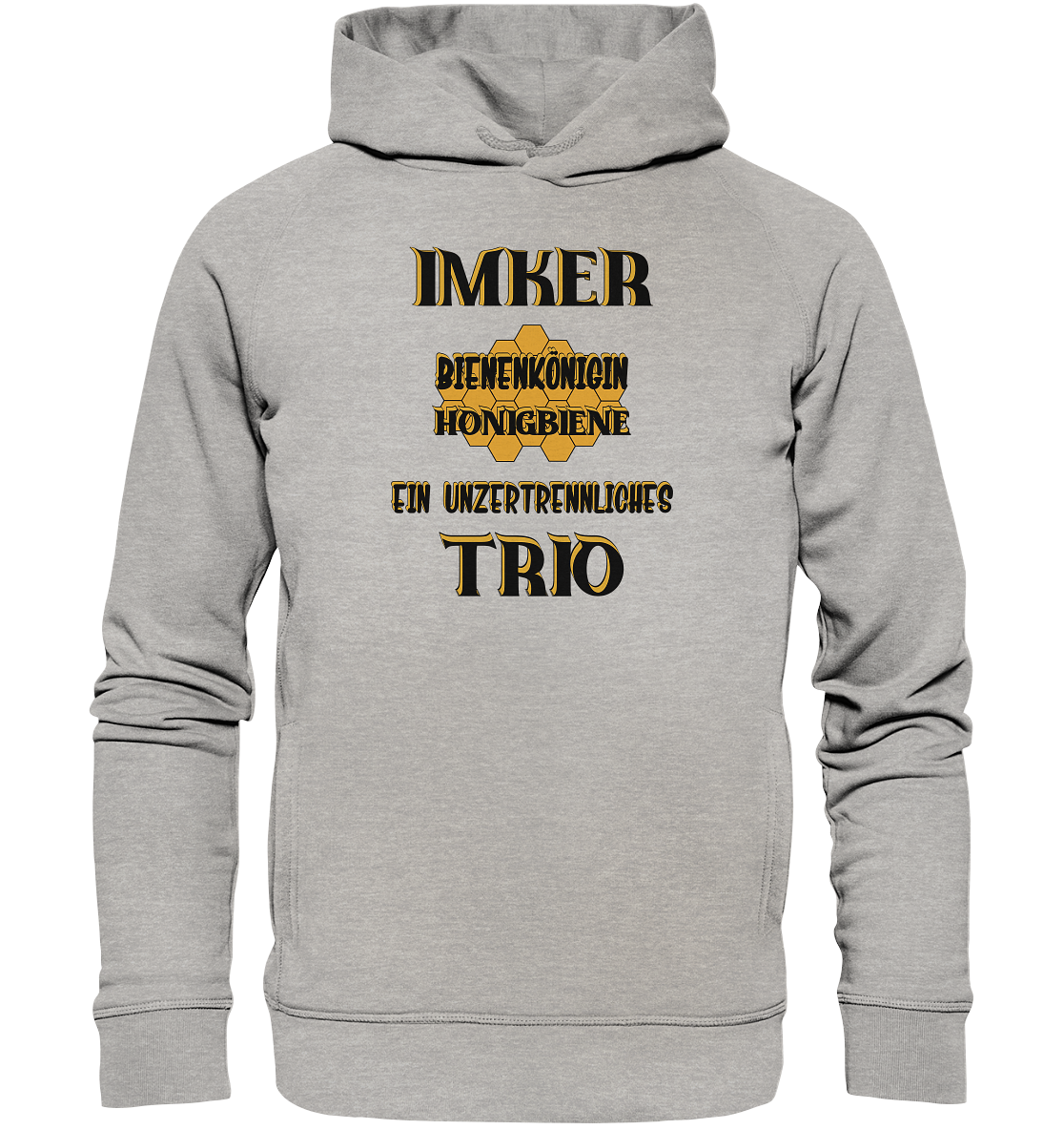 Imker- Bienenkönigin und Honigbiene einTeam, schwarzes Design - Organic Fashion Hoodie