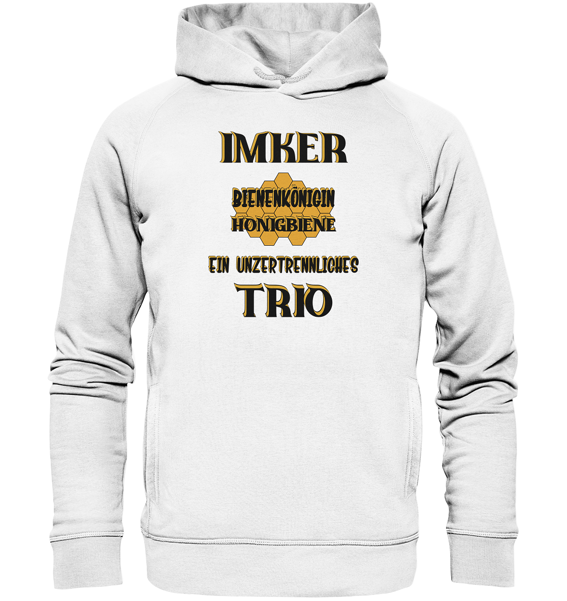 Imker- Bienenkönigin und Honigbiene einTeam, schwarzes Design - Organic Fashion Hoodie