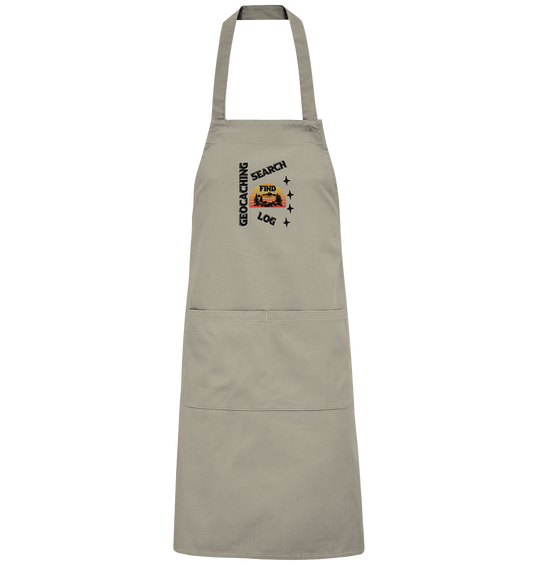 Geocaching, Suchen, Finden und Log,  Geocache Schwarzes Design - Organic Grillschürze