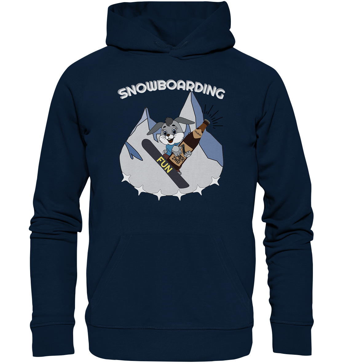 Snowboarder, Apres- Ski, Party danach, Piste, Helles Design - Organic Hoodie