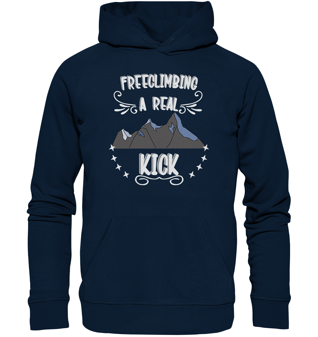 Freeclimbing - a real kick, sportlich & gefährlich - Organic Hoodie