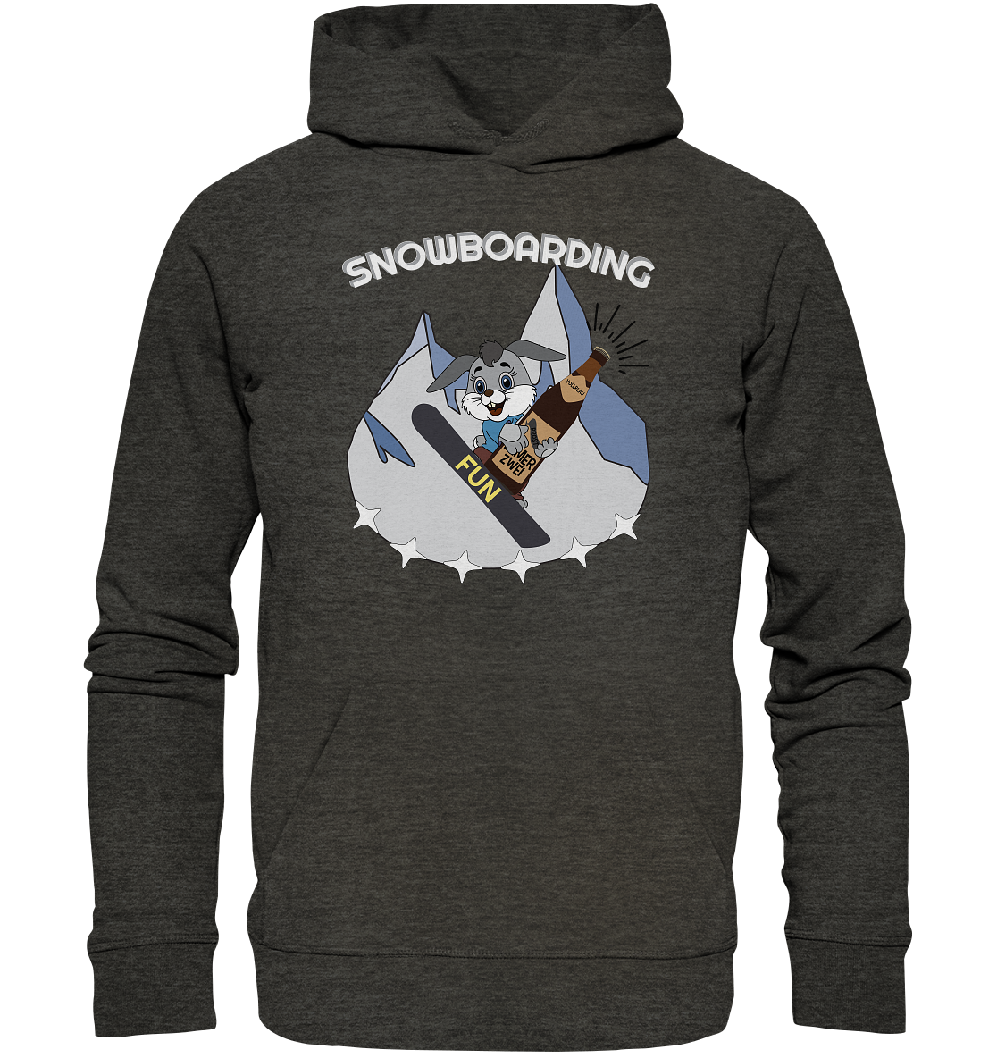 Snowboarder, Apres- Ski, Party danach, Piste, Helles Design - Organic Hoodie