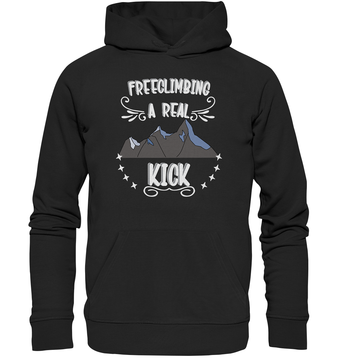 Freeclimbing - a real kick, sportlich & gefährlich - Organic Hoodie