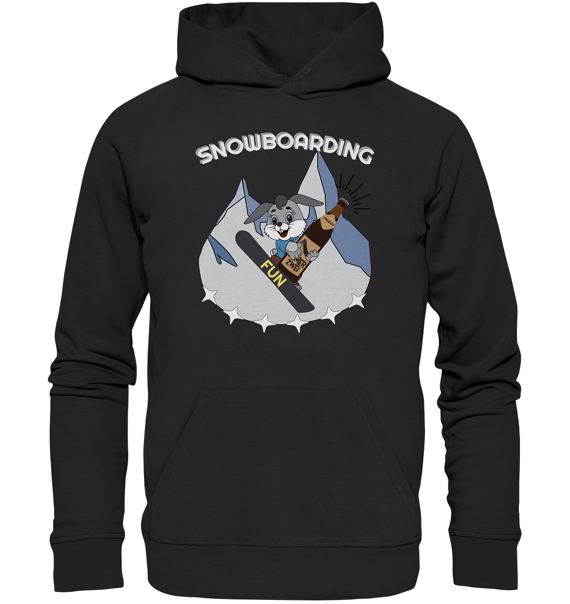 Snowboarder, Apres- Ski, Party danach, Piste, Helles Design - Organic Hoodie