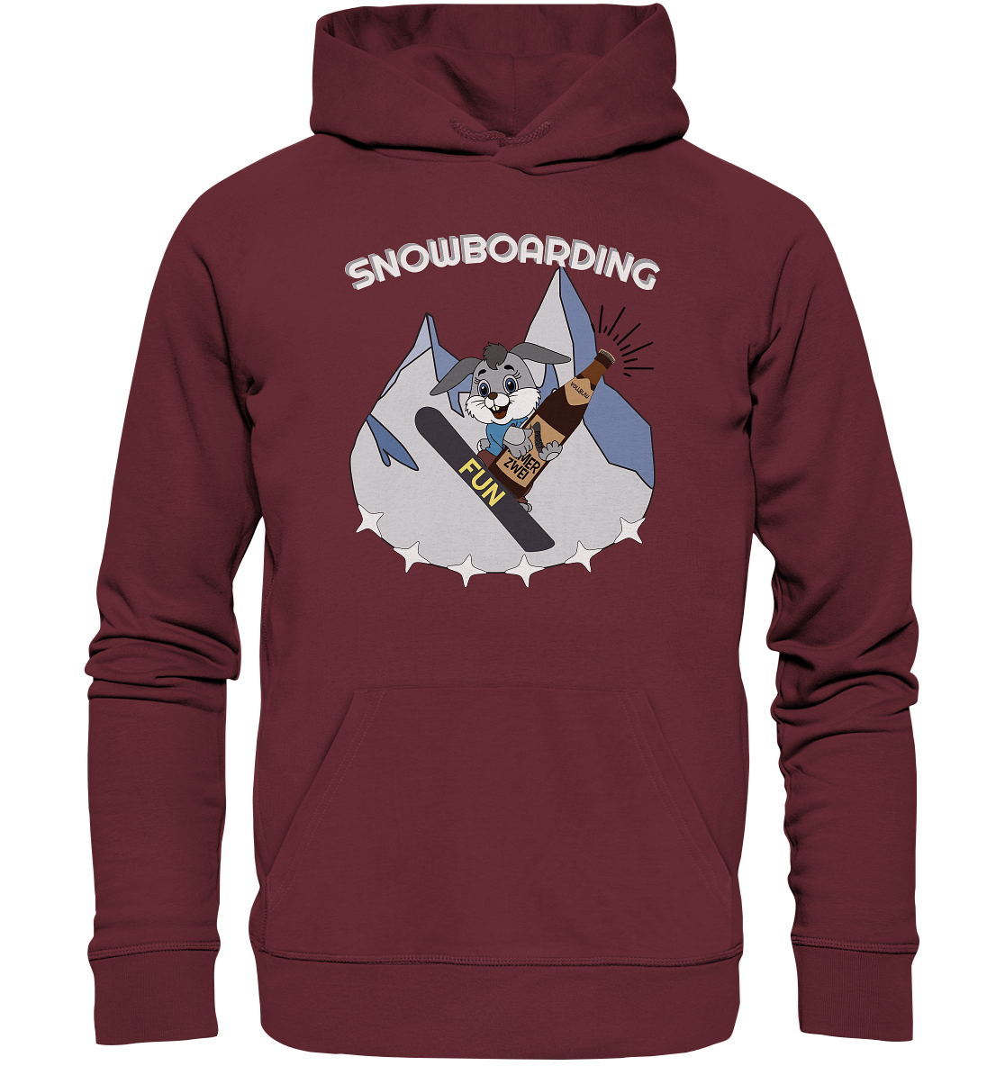 Snowboarder, Apres- Ski, Party danach, Piste, Helles Design - Organic Hoodie