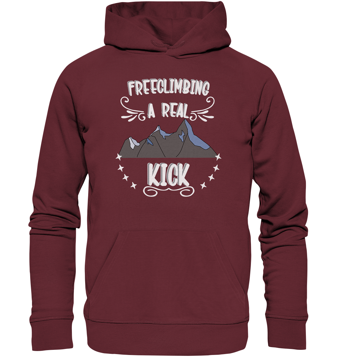 Freeclimbing - a real kick, sportlich & gefährlich - Organic Hoodie