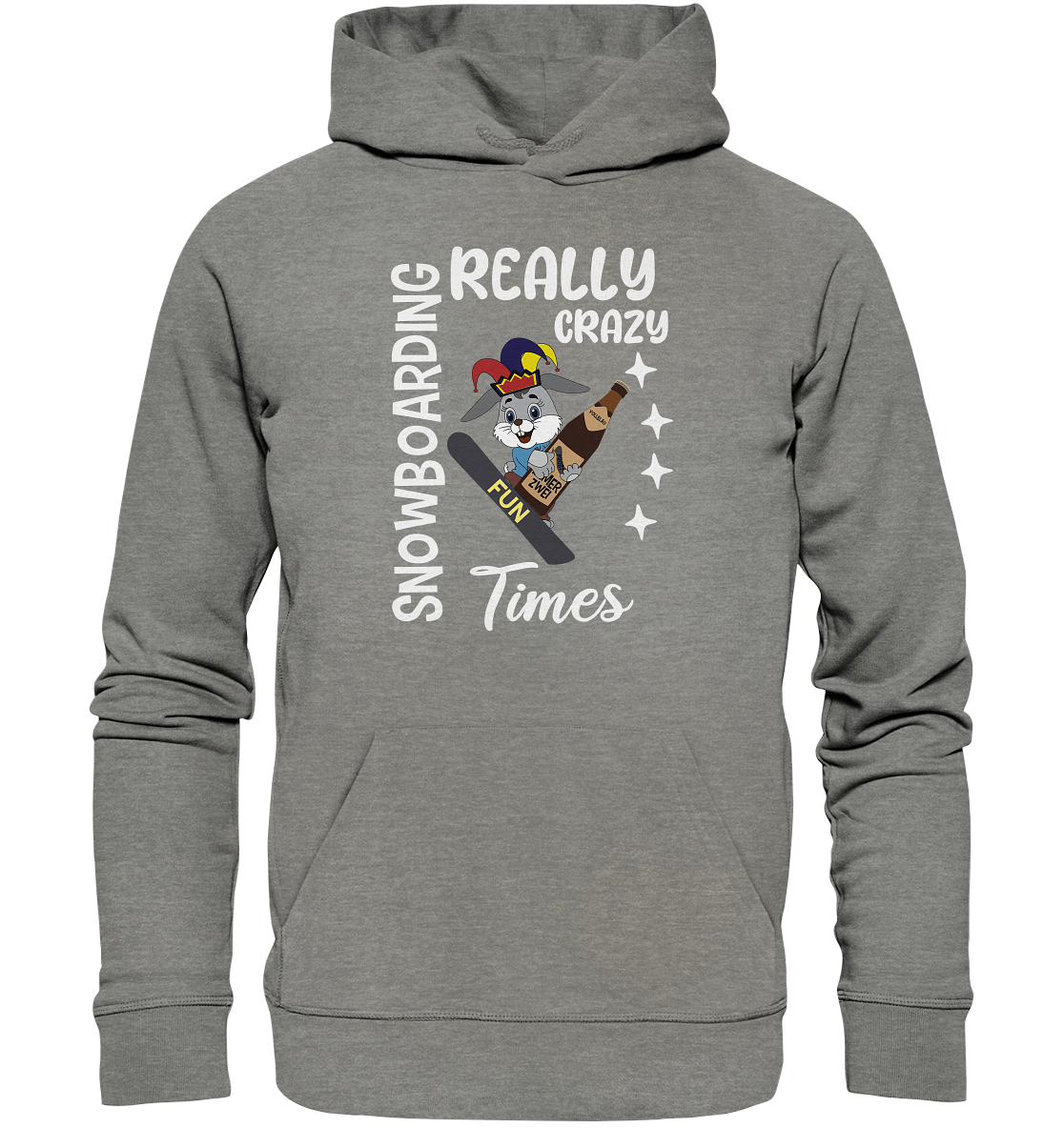 Snowboarding, Crazy Times, Snowboarder, Party - Organic Hoodie