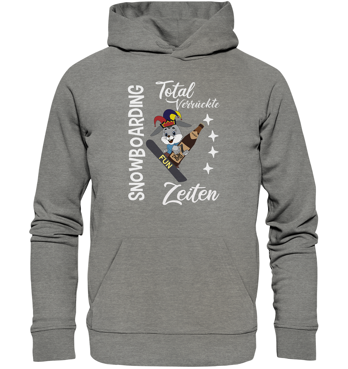 Snowboarding, verrückte Zeiten, Snowboarder, Osterhase - Organic Hoodie