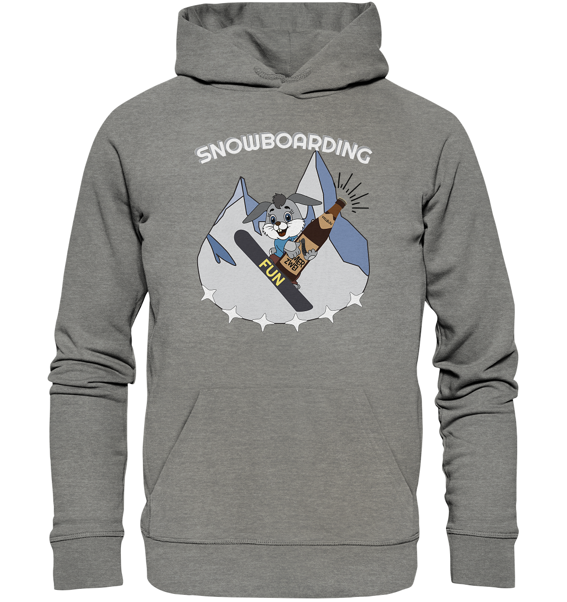 Snowboarder, Apres- Ski, Party danach, Piste, Helles Design - Organic Hoodie