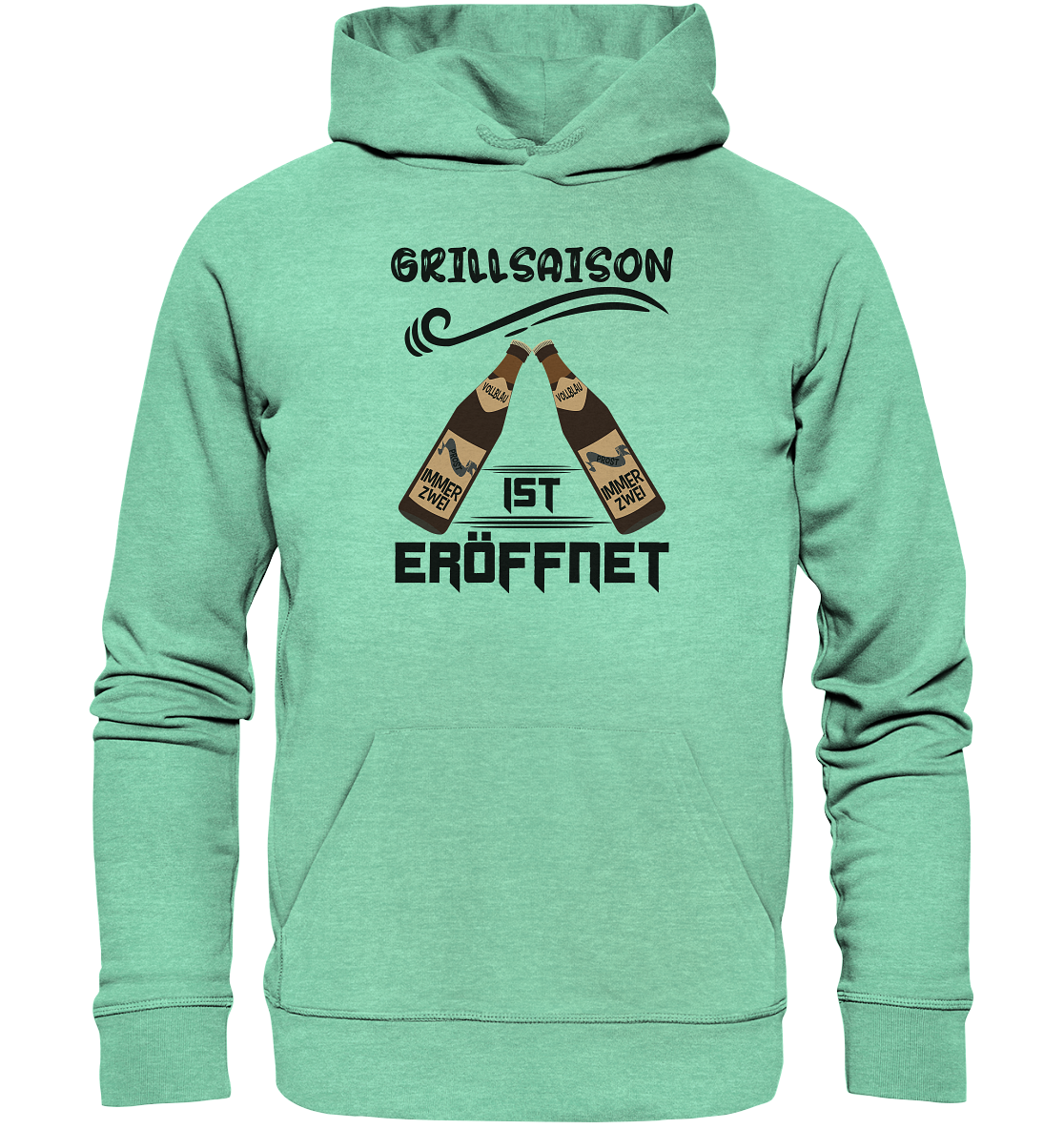 Grillsaison ist eröffnet, Grillen, Party, Feiern, Schwarzes Design - Organic Hoodie