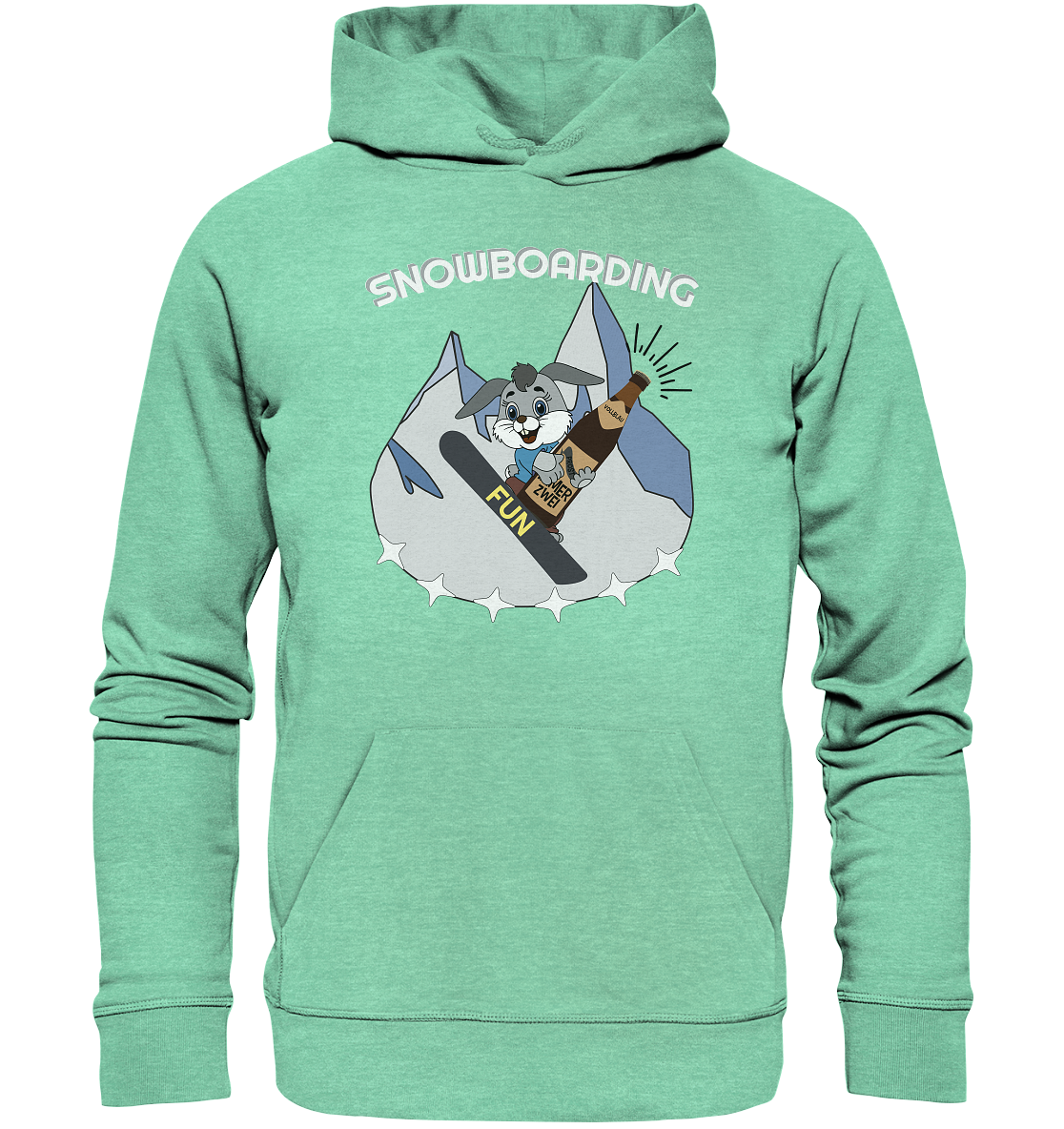 Snowboarder, Apres- Ski, Party danach, Piste, Helles Design - Organic Hoodie