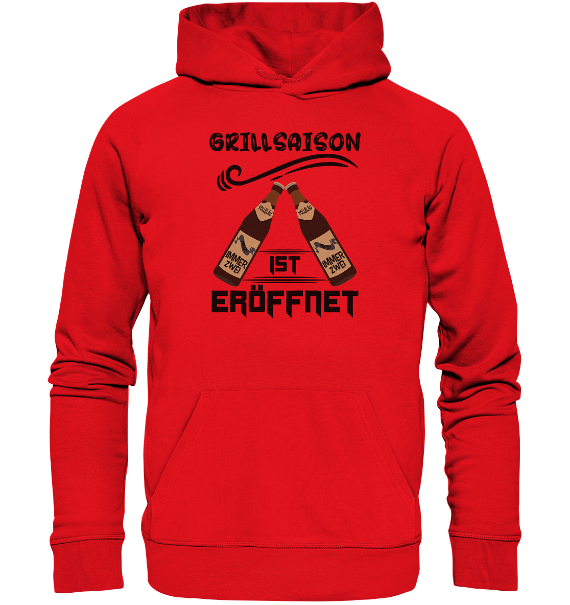 Grillsaison ist eröffnet, Grillen, Party, Feiern, Schwarzes Design - Organic Hoodie