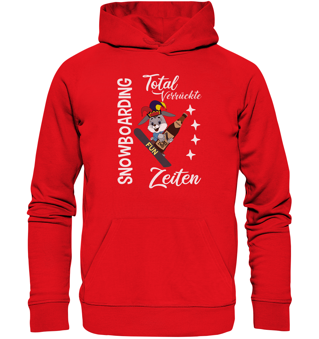 Snowboarding, verrückte Zeiten, Snowboarder, Osterhase - Organic Hoodie