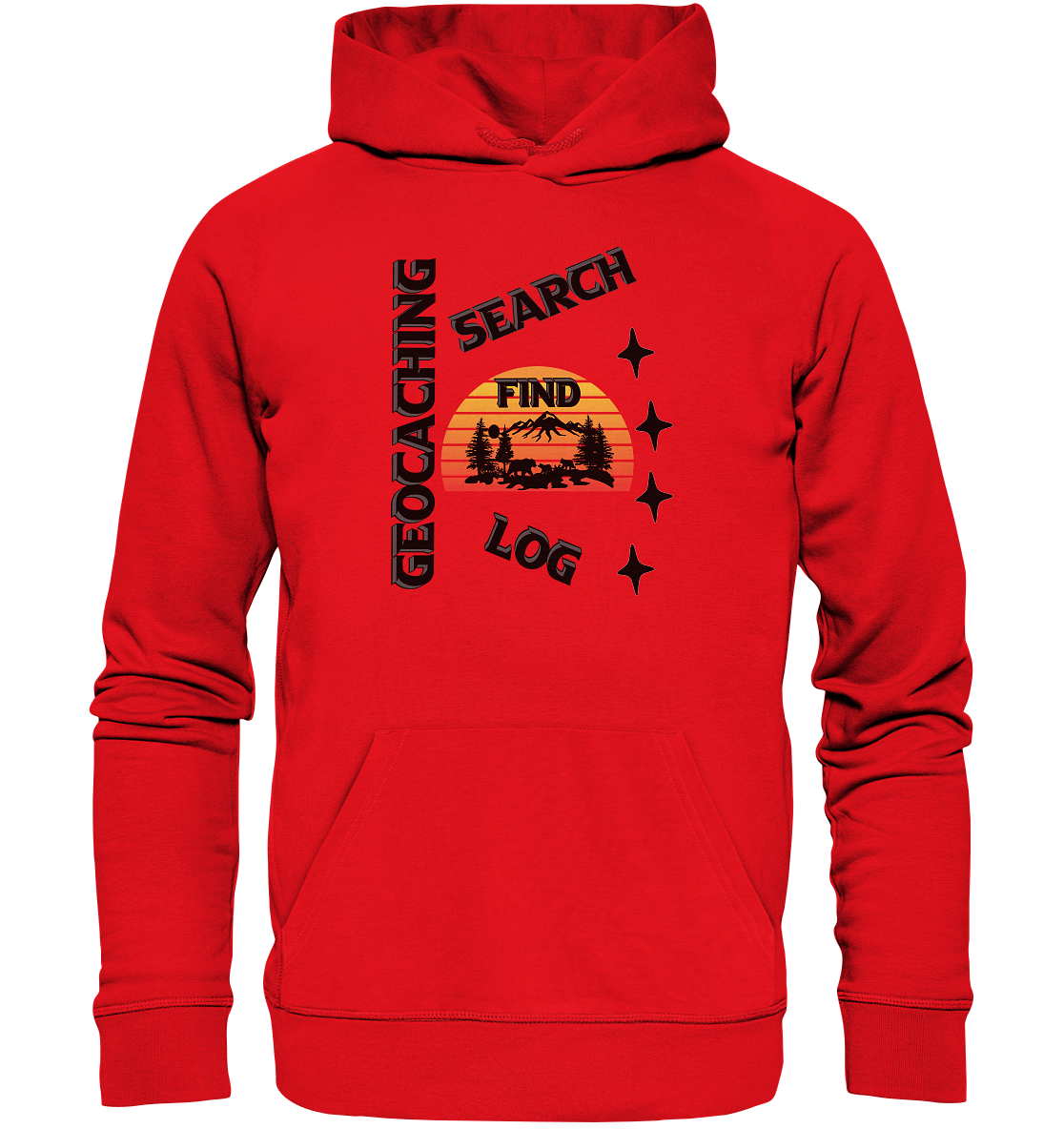 Geocaching, Suchen, Finden und Log, Geocache Schwarzes Design Mounten - Organic Hoodie