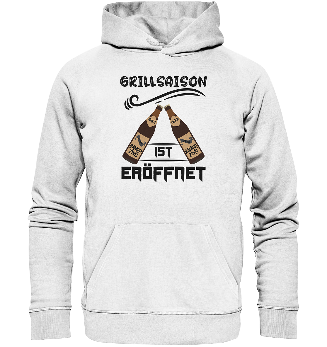 Grillsaison ist eröffnet, Grillen, Party, Feiern, Schwarzes Design - Organic Hoodie