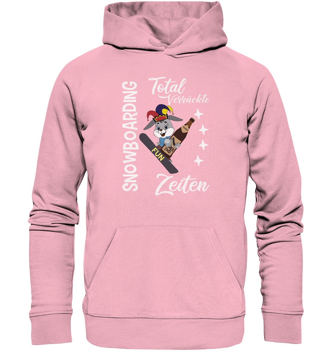 Snowboarding, verrückte Zeiten, Snowboarder, Osterhase - Organic Hoodie