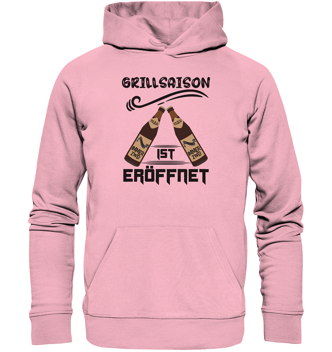 Grillsaison ist eröffnet, Grillen, Party, Feiern, Schwarzes Design - Organic Hoodie