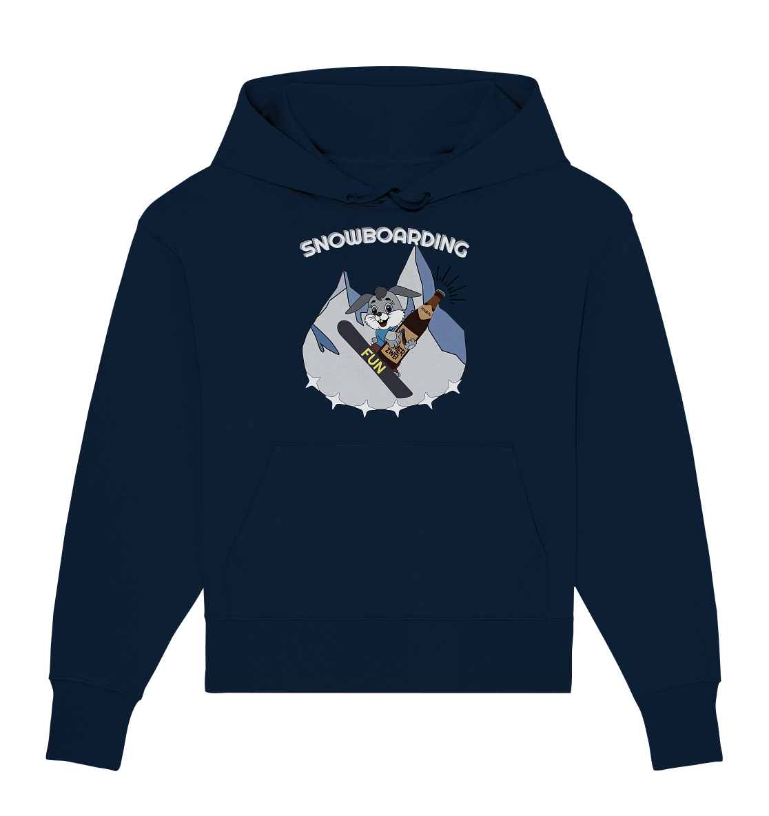 Snowboarder, Apres- Ski, Party danach, Piste, Helles Design - Organic Oversize Hoodie
