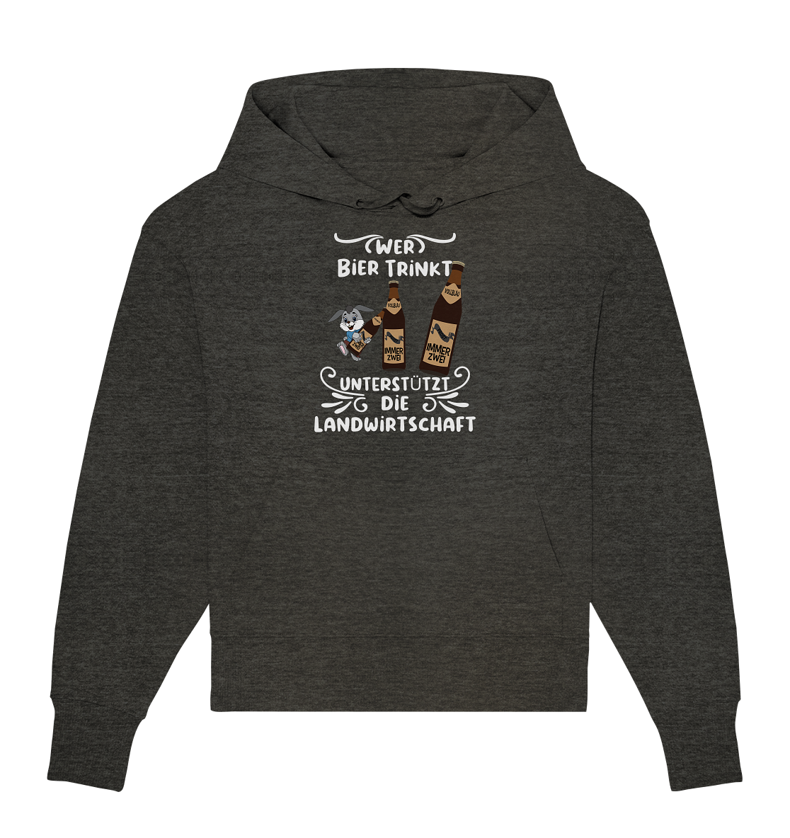 Wer Bier trinkt unterstützt die Landwirtschaft, Party- Shirt - Organic Oversize Hoodie