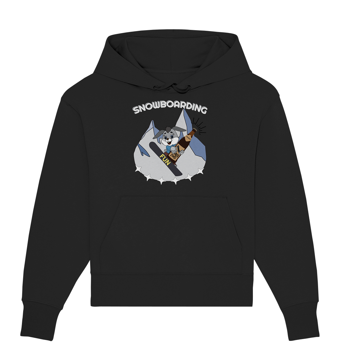Snowboarder, Apres- Ski, Party danach, Piste, Helles Design - Organic Oversize Hoodie
