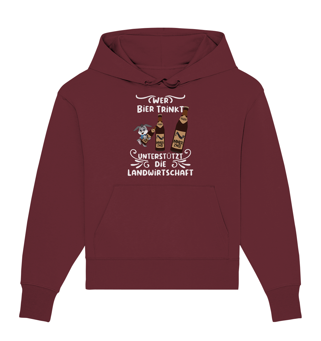 Wer Bier trinkt unterstützt die Landwirtschaft, Party- Shirt - Organic Oversize Hoodie