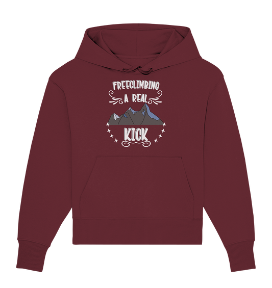 Freeclimbing - a real kick, sportlich & gefährlich - Organic Oversize Hoodie