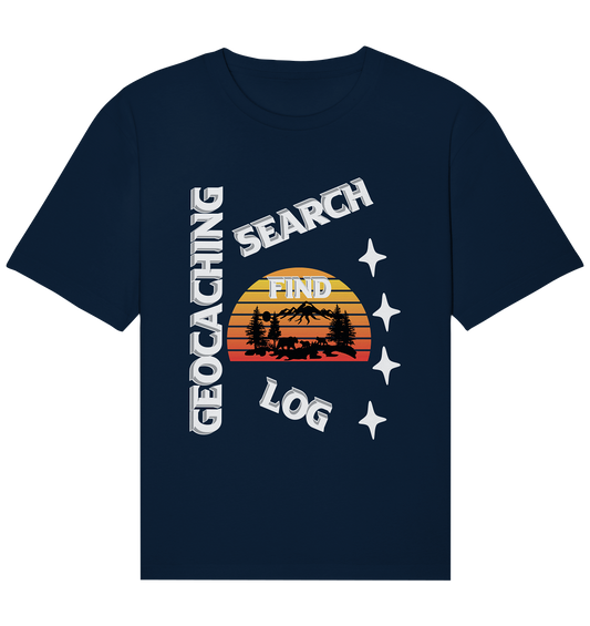 Geocaching-SEARCH-FIND-LOG, Cache Helles Design, Mounten - Organic Relaxed Shirt