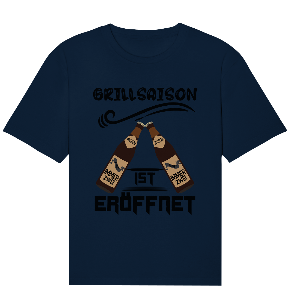 Grillsaison ist eröffnet, Grillen, Party, Feiern, Schwarzes Design - Organic Relaxed Shirt