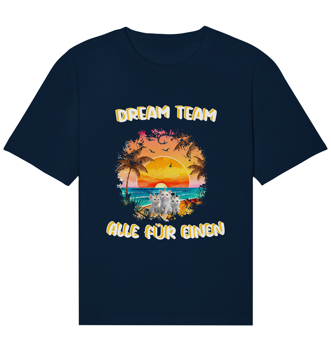 Dream Team, Einhorn Katzen Shirt, streetwear, casual t shirt - Organic Relaxed Shirt