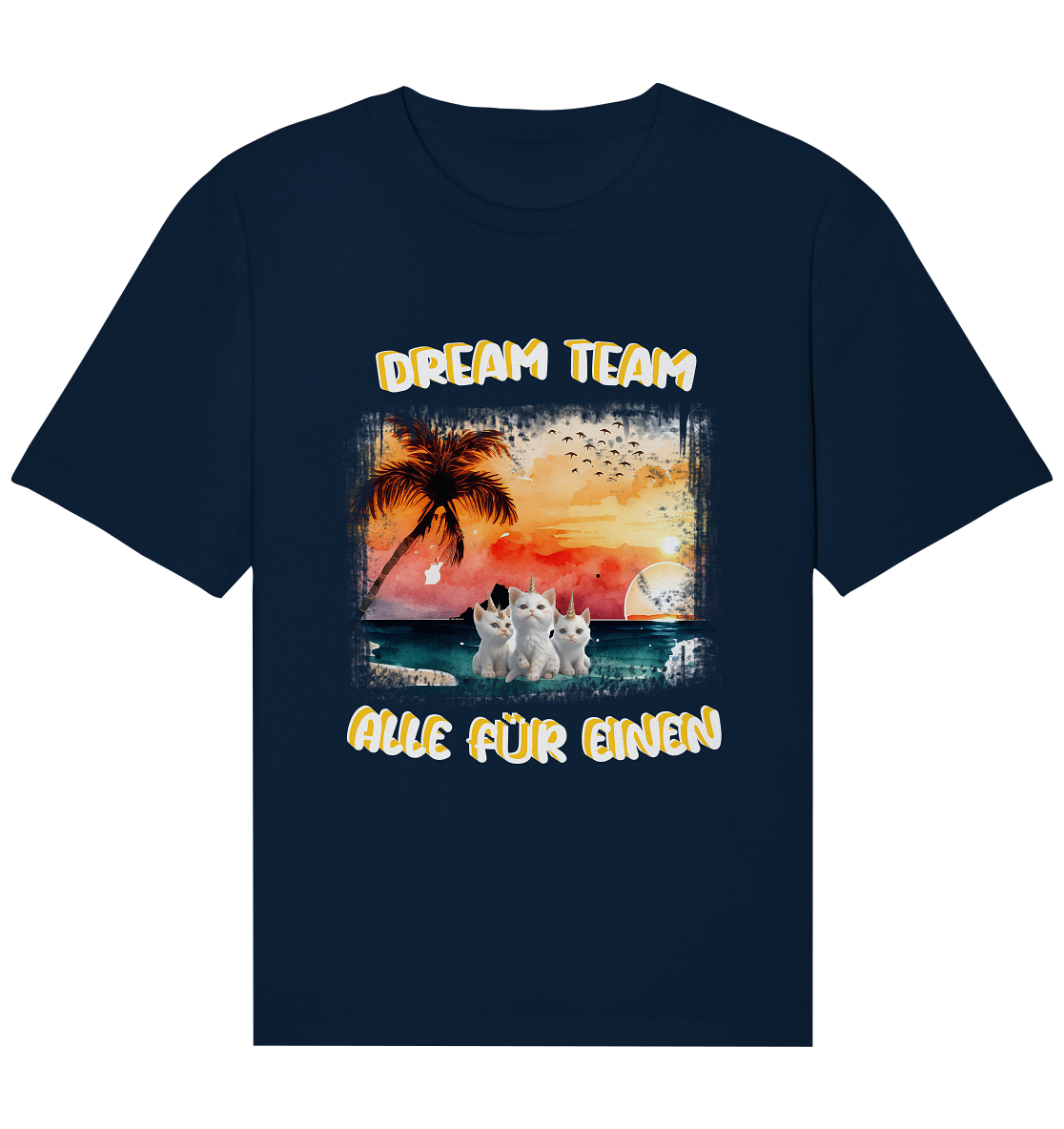 Dream Team, Einhorn Katzen Shirt, streetwear, casual t shirt, No 2 - Organic Relaxed Shirt