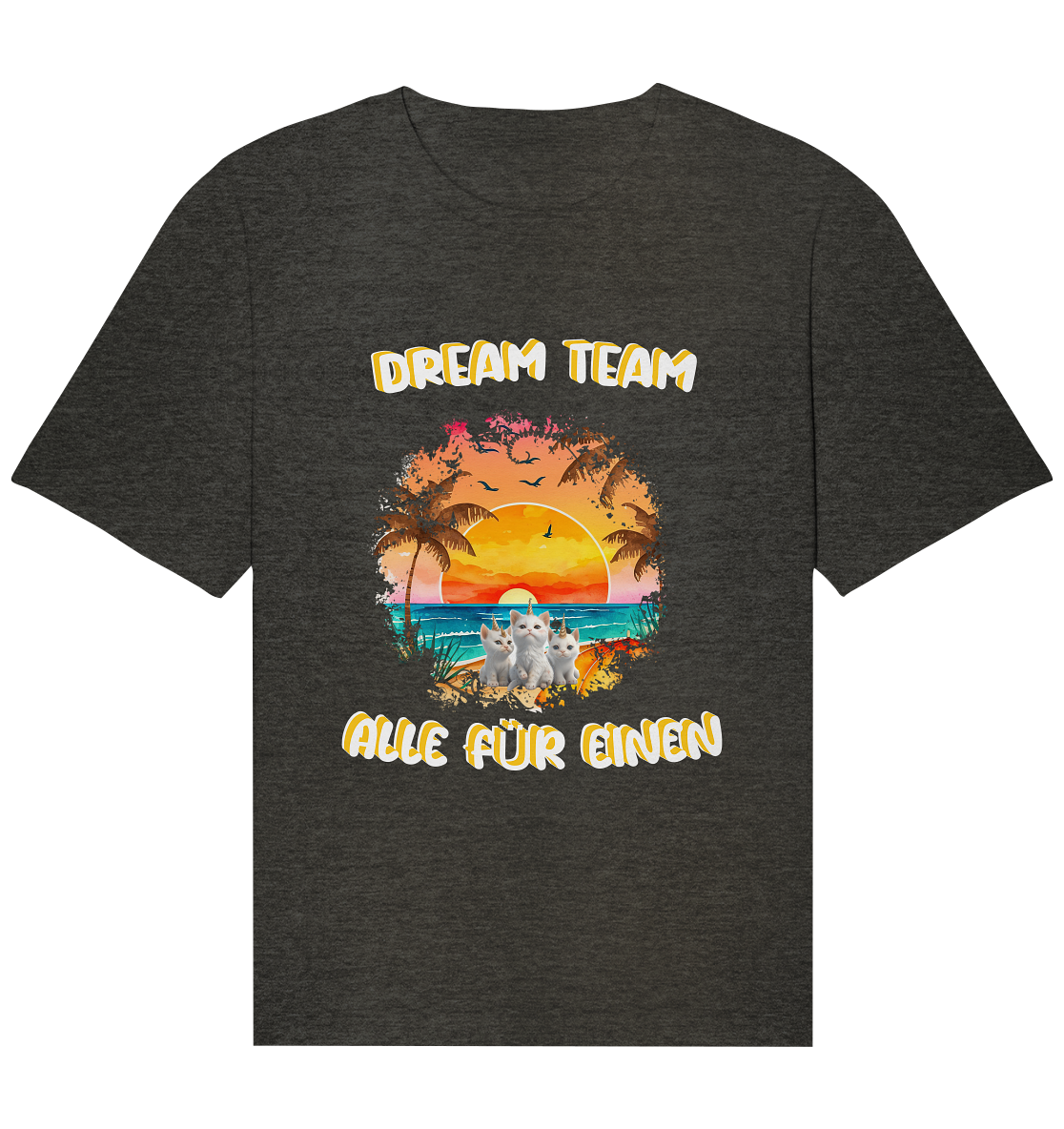 Dream Team, Einhorn Katzen Shirt, streetwear, casual t shirt - Organic Relaxed Shirt