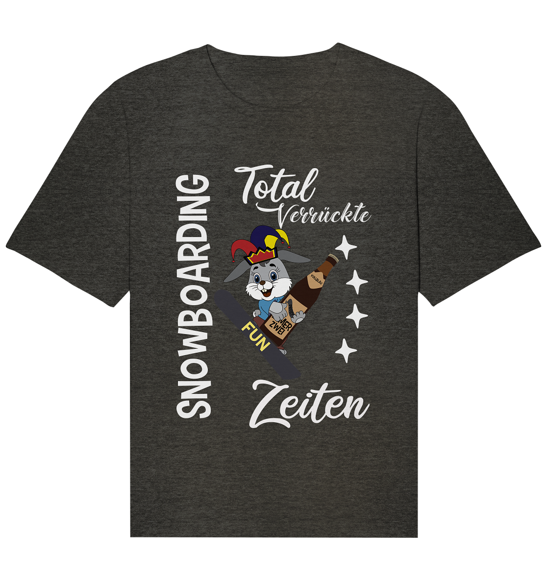 Snowboarding, verrückte Zeiten, Snowboarder, Osterhase - Organic Relaxed Shirt