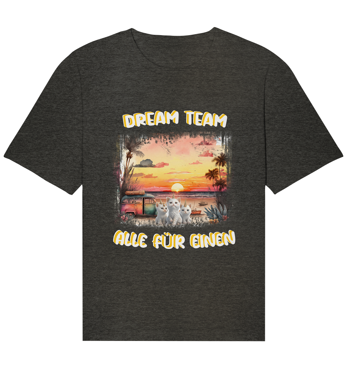 Dream Team, Einhorn Katzen Shirt, streetwear, casual t shirt, No 5 - Organic Relaxed Shirt