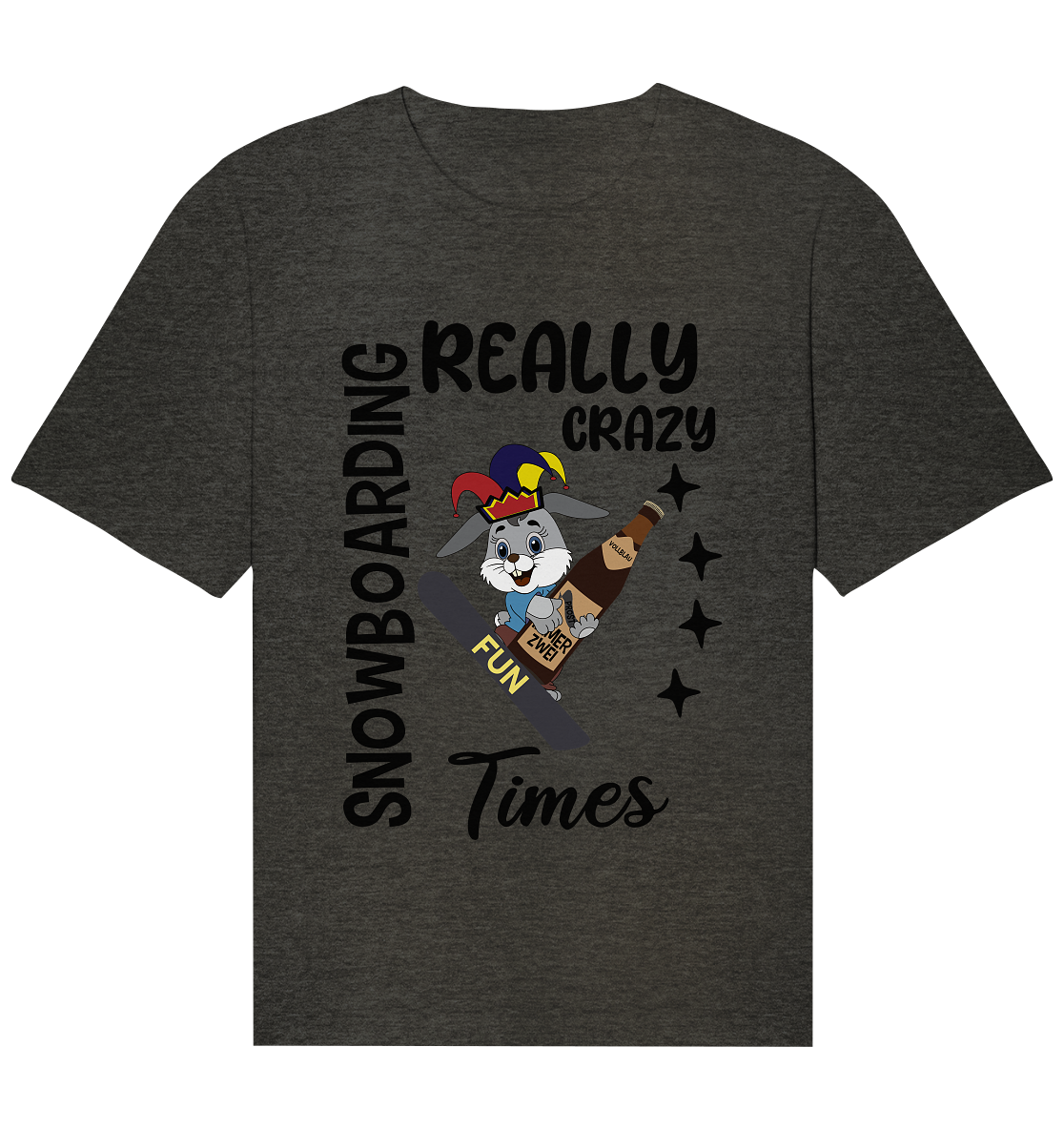 Snowboarding, really crazy, Osterhase mit Bierflasche  - Organic Relaxed Shirt