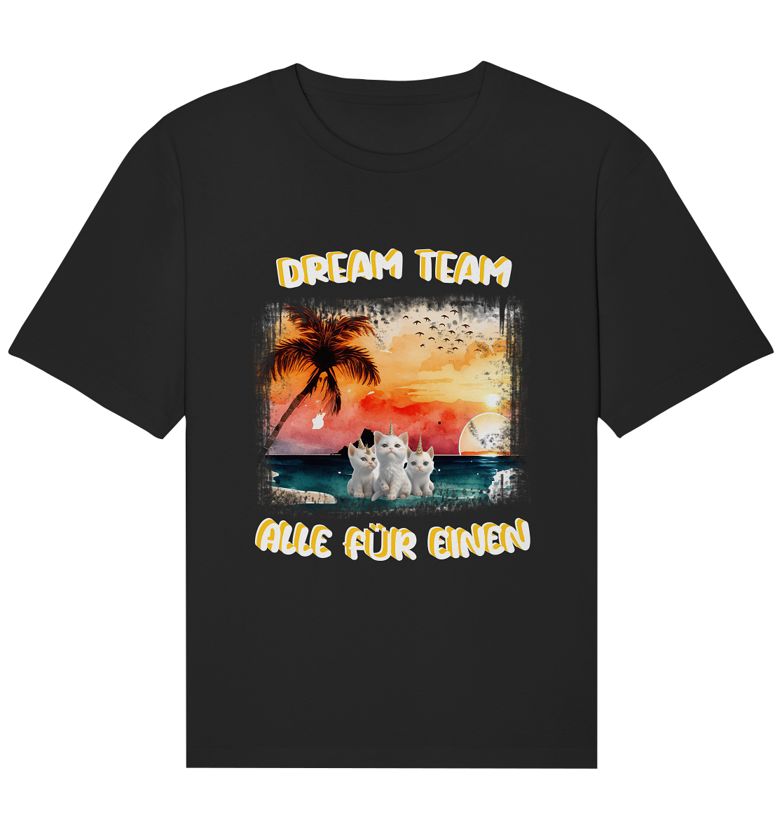 Dream Team, Einhorn Katzen Shirt, streetwear, casual t shirt, No 2 - Organic Relaxed Shirt