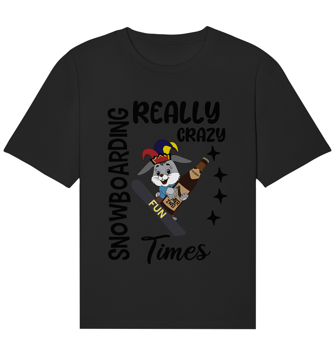 Snowboarding, really crazy, Osterhase mit Bierflasche  - Organic Relaxed Shirt