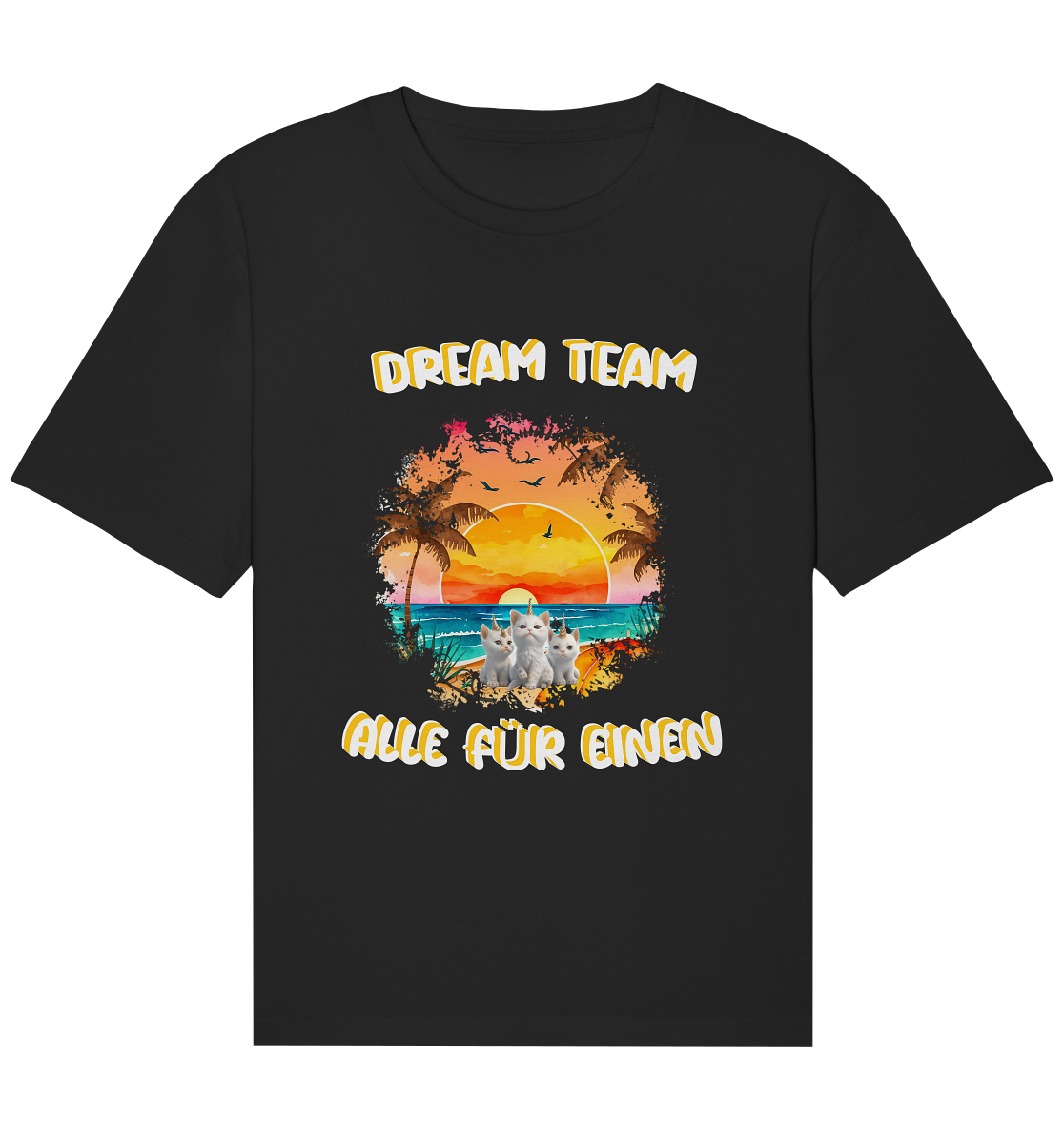 Dream Team, Einhorn Katzen Shirt, streetwear, casual t shirt - Organic Relaxed Shirt