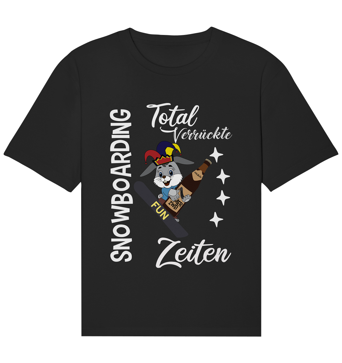 Snowboarding, verrückte Zeiten, Snowboarder, Osterhase - Organic Relaxed Shirt