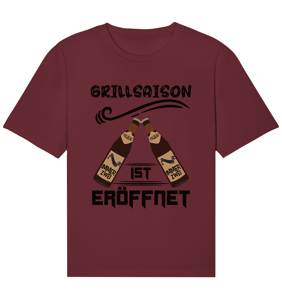 Grillsaison ist eröffnet, Grillen, Party, Feiern, Schwarzes Design - Organic Relaxed Shirt