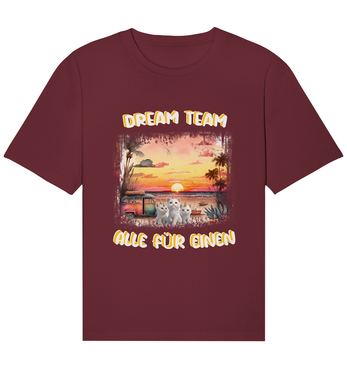 Dream Team, Einhorn Katzen Shirt, streetwear, casual t shirt, No 5 - Organic Relaxed Shirt