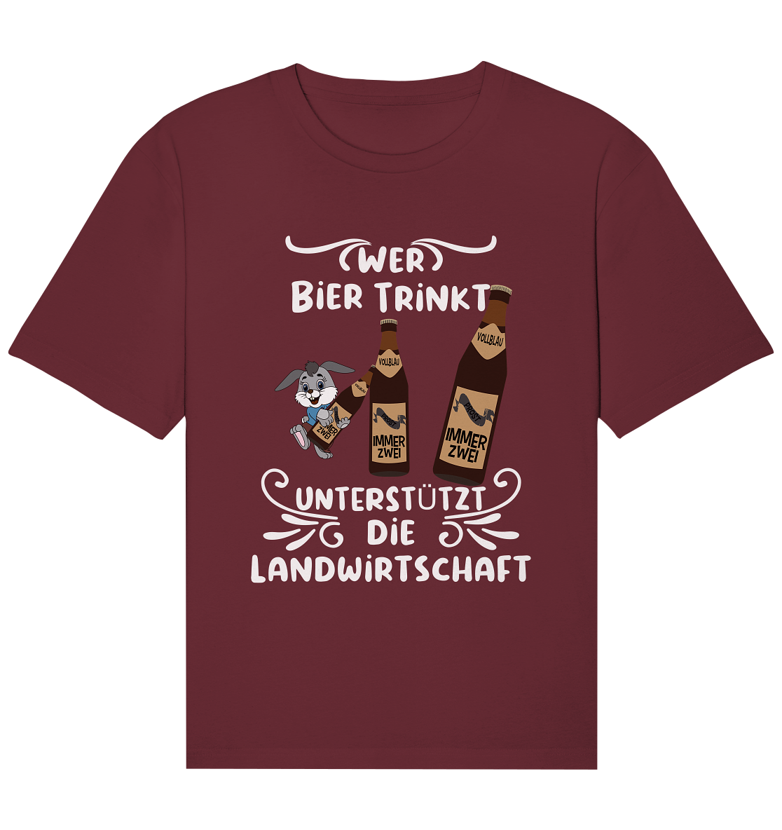 Wer Bier trinkt unterstützt die Landwirtschaft, Party- Shirt - Organic Relaxed Shirt