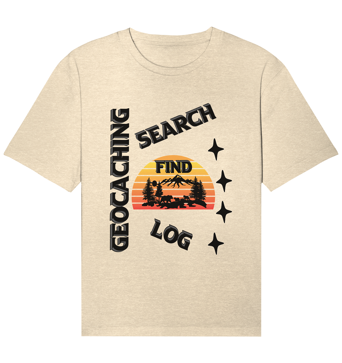 Geocaching, Suchen, Finden und Log,  Geocache Schwarzes Design - Organic Relaxed Shirt